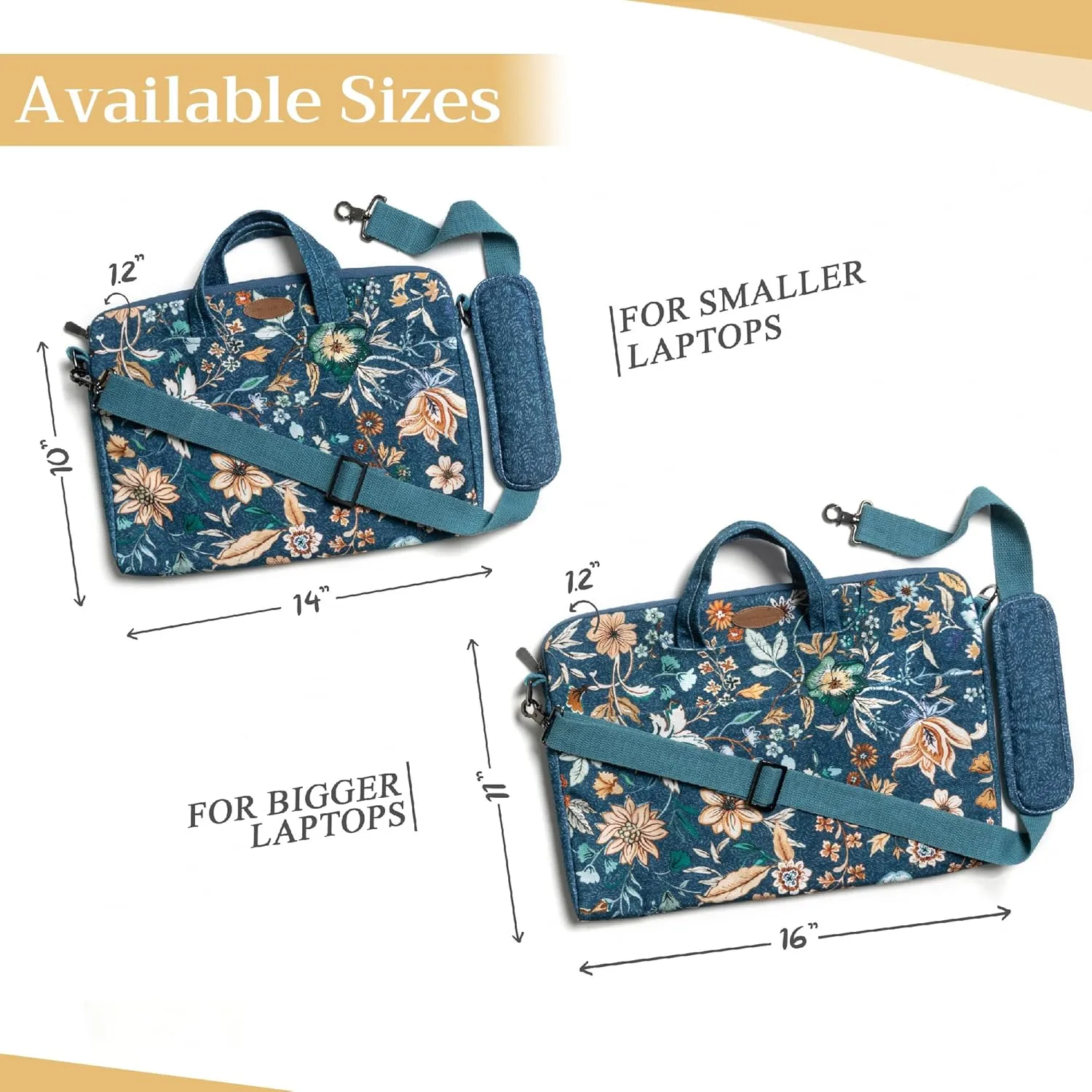 Maison d'Hermine Laptop sleeve bag upto 13.5 inch Stain and water repellent Cotton canvas - Luxury Loft - Dark Teal