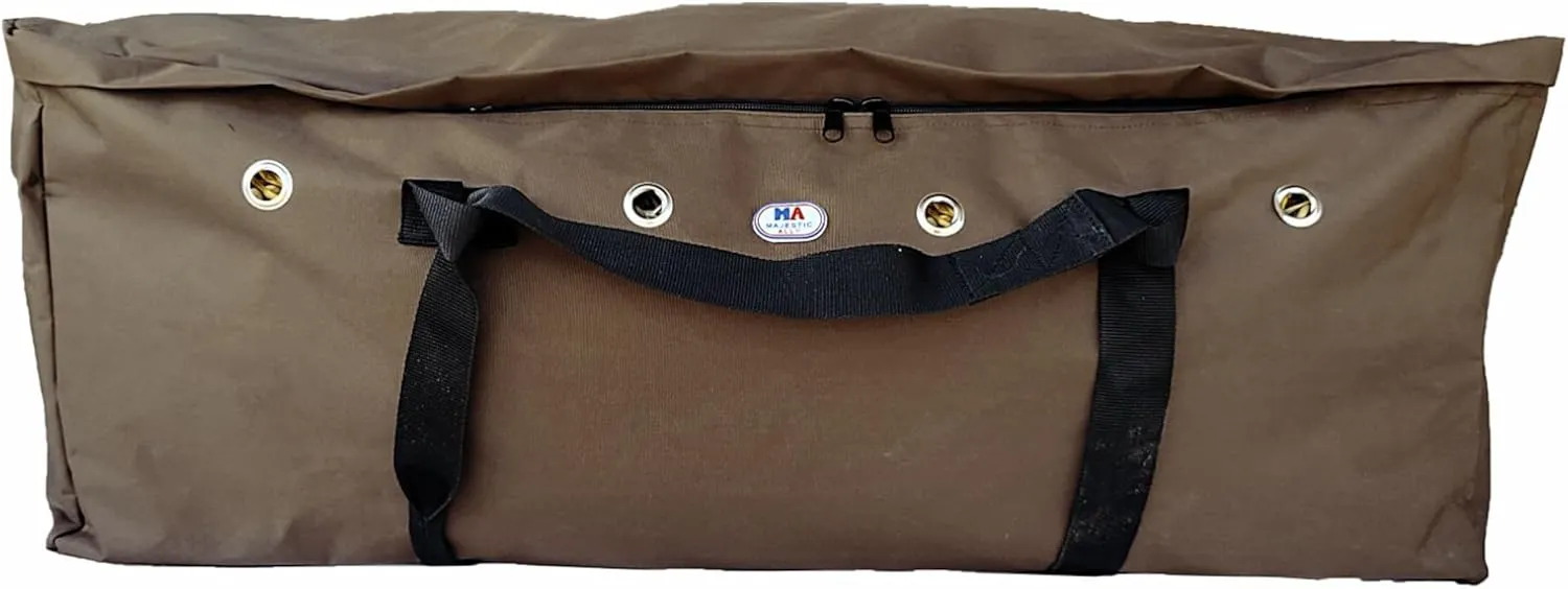 Majestic Ally 1200 D Nylon Fabric Large 44” x 20” x 16” and Extra Large 52" x 27" x21" Heavy-Duty Hay Bale Storage Bag (Brown, Large)