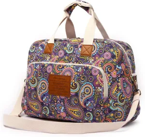 Malirona Canvas Overnight Bag Women Weekender Bag Carry On Travel Duffel Bag Floral
