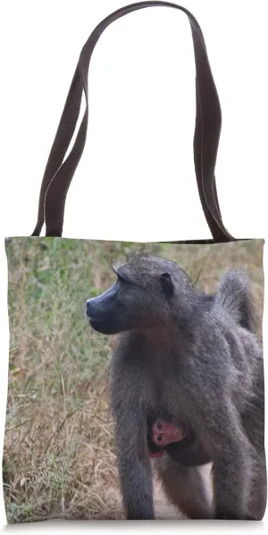 Mama and Baby Baboon Tote Bag