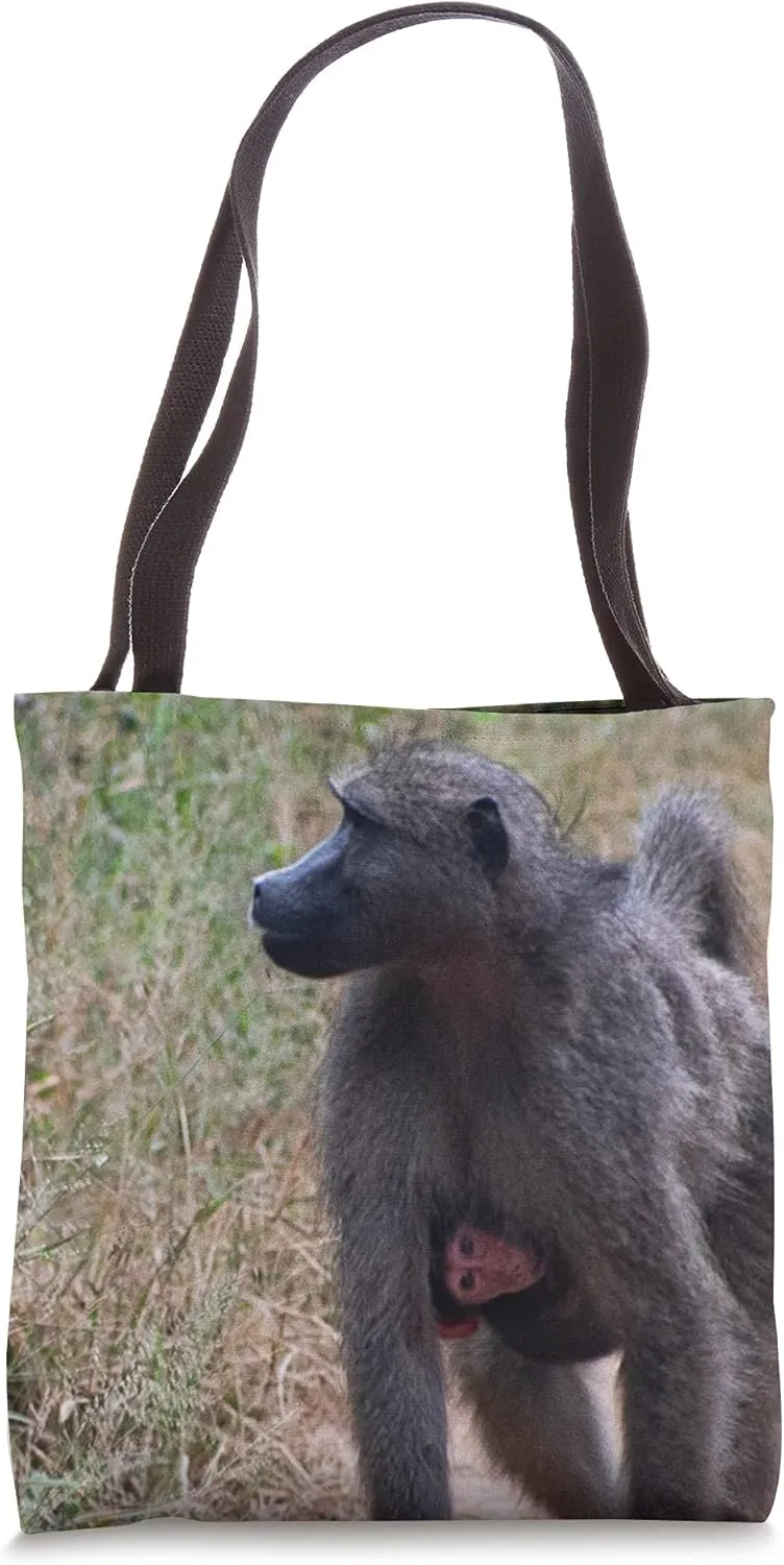 Mama and Baby Baboon Tote Bag