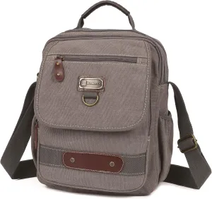 Man Small Canvas Messenger Bag Man Purse Shoulder Bag Crossbody Bag With Water Bottle Pocket 12 Inch