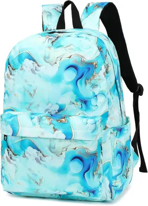 Marble School Backpack for Girls Womens, School Bags Collge Bookbags Laptop Backpacks for Kids Teens Adults (Green)