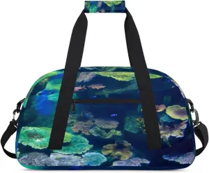 Marine Gym Duffel Bag for Men Women Submarine Plants Sports Tote Bag with Adjustable Shoulder Strap for Dance Gymnastics Traveling Outdoor Camping Overnight Stay