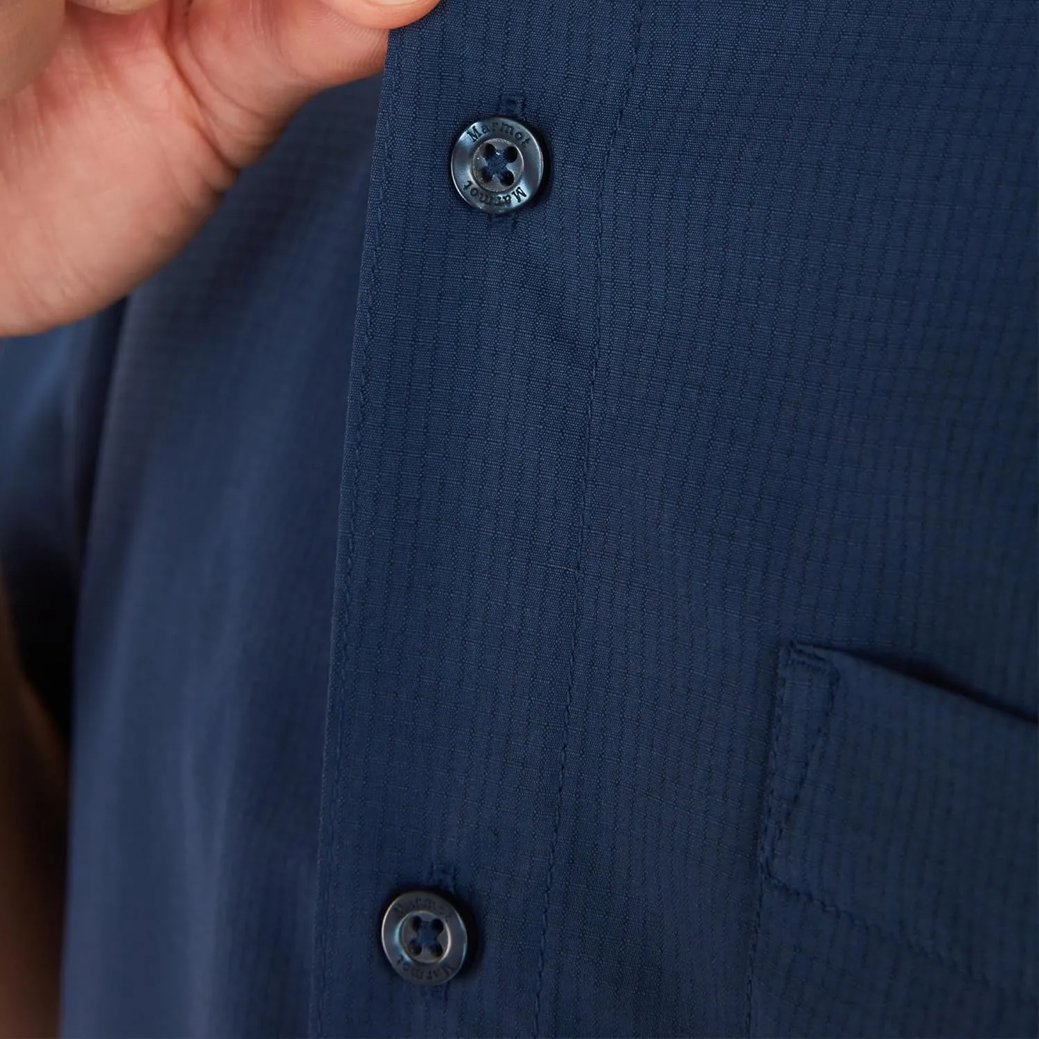 MARMOT Men's Aerobora Short Sleeve Button-Down Shirt - Lightweight, Packable, Quick-Drying UPF Protection