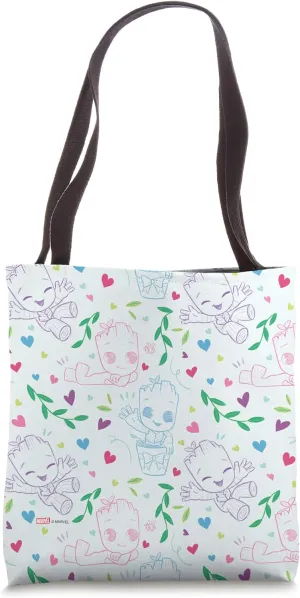 Marvel Valentine’s Day Spring Garden Baby Groot Hearts Tote Bag