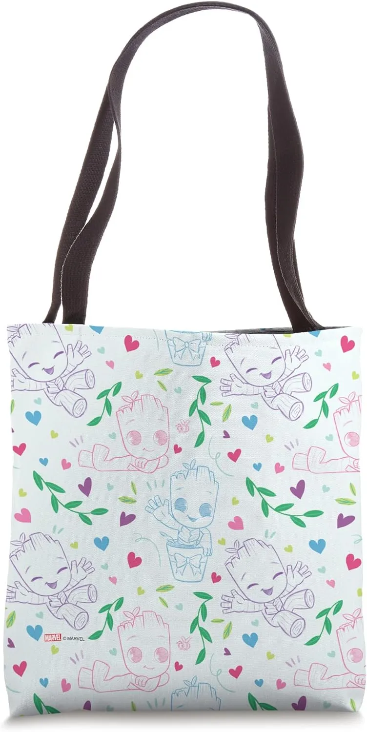 Marvel Valentine’s Day Spring Garden Baby Groot Hearts Tote Bag