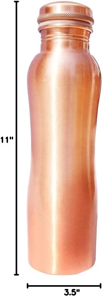 Matt Finish Copper Water Bottle Joint Less Leak Proof Ayurvedic Drinkware Copper Vessel for Sports, Gym, Outdoors, Yoga