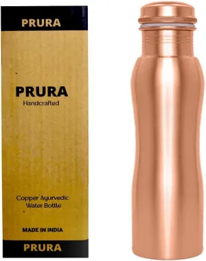 Matt Finish Copper Water Bottle Joint Less Leak Proof Ayurvedic Drinkware Copper Vessel for Sports, Gym, Outdoors, Yoga
