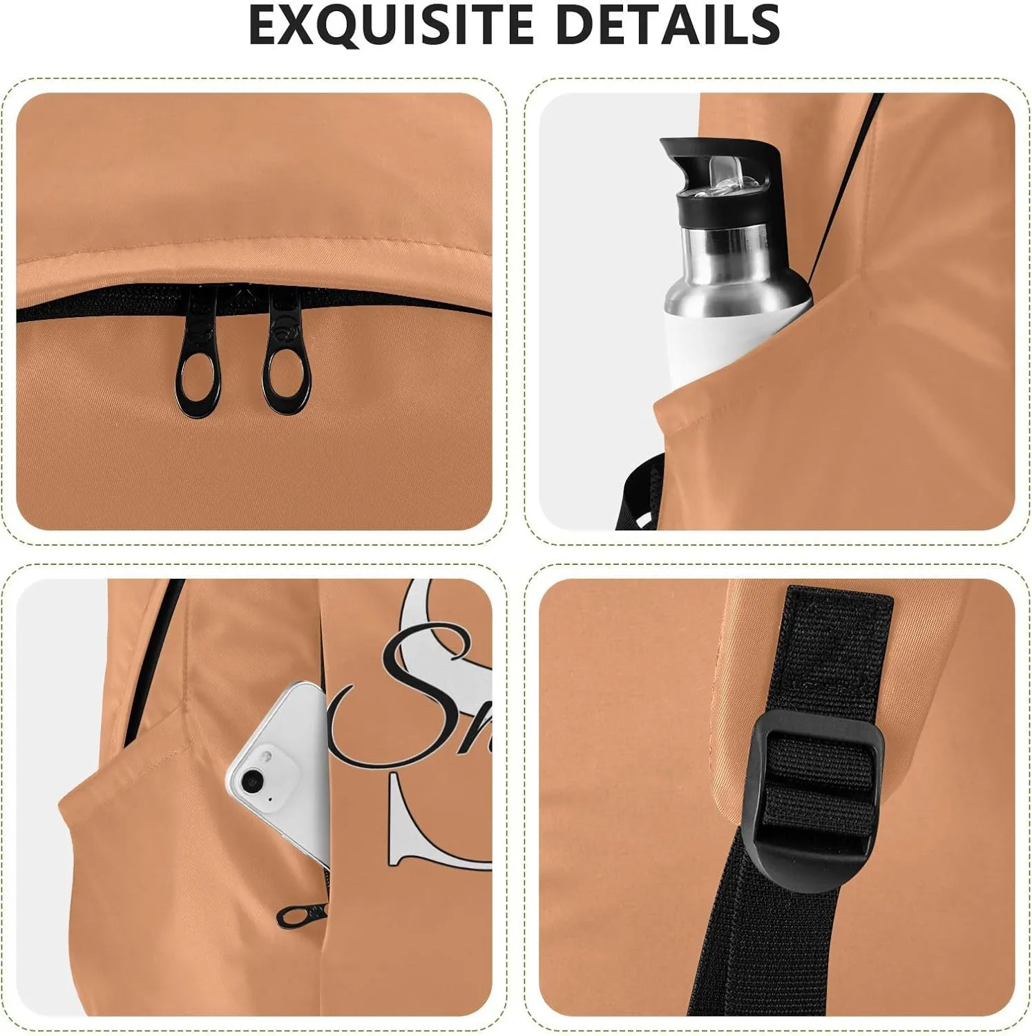 MCHIVER Custom Travel Backpack Apricot Crush Personalized Casual Daypack Backpacks Lightweight Carry on Bag Water Resistant Bookbag for Women and Men
