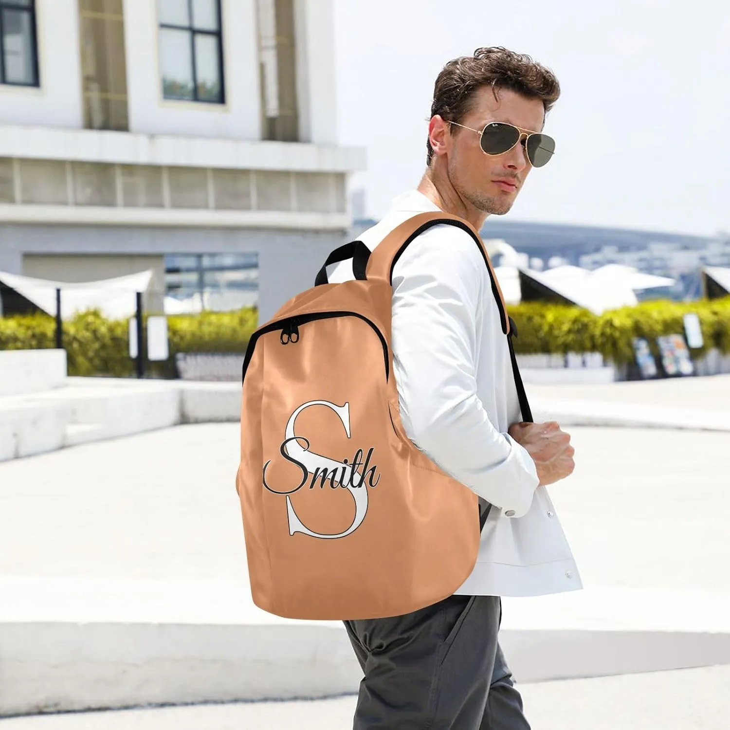 MCHIVER Custom Travel Backpack Apricot Crush Personalized Casual Daypack Backpacks Lightweight Carry on Bag Water Resistant Bookbag for Women and Men