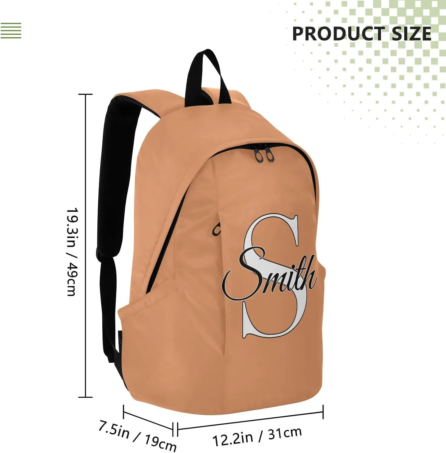 MCHIVER Custom Travel Backpack Apricot Crush Personalized Casual Daypack Backpacks Lightweight Carry on Bag Water Resistant Bookbag for Women and Men
