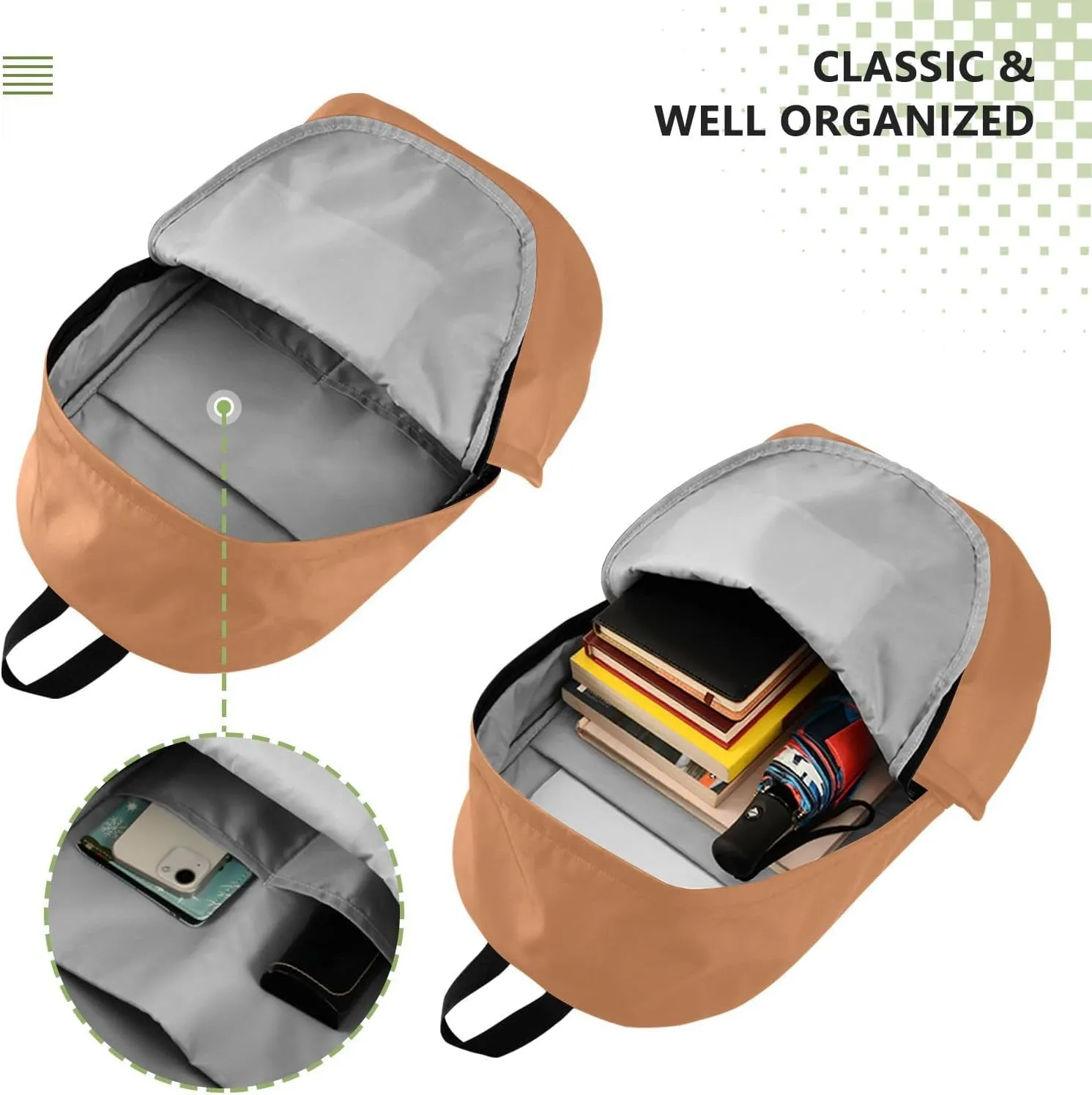 MCHIVER Custom Travel Backpack Apricot Crush Personalized Casual Daypack Backpacks Lightweight Carry on Bag Water Resistant Bookbag for Women and Men