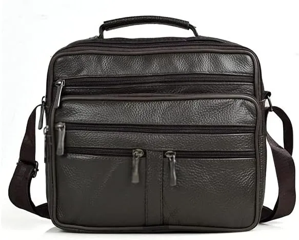 Men's Shoulder Bags Men Shoulder Bag Men's Genuine Leather Messenger Bag Boy Coffee Middle Size Handbags Tote Natural Skin Men Briefcase