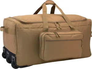 Mercury Tactical Gear Monster™ Rolling Duffle Deployment Bag with Wheels, Large Wheeled Heavy Duty Duffle Bag for Men & Women, Travel Bag, Coyote Color
