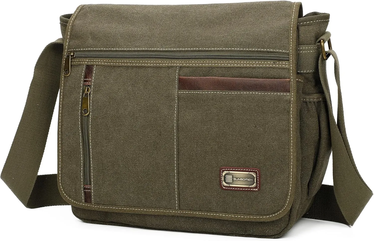 Messenger Bag For Man,Canvas Satchel Bag Crossbody Bag Shoulder Bag Vintage 14 Inch