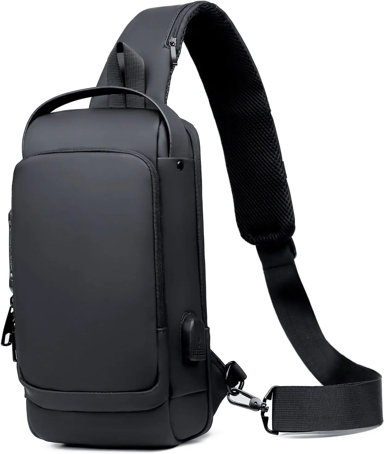 Messenger Bags Men's Messenger Backpack Messenger Shoulder Chest Bag Travel Motorcycle Waterproof Men's Messenger Bag(Black)