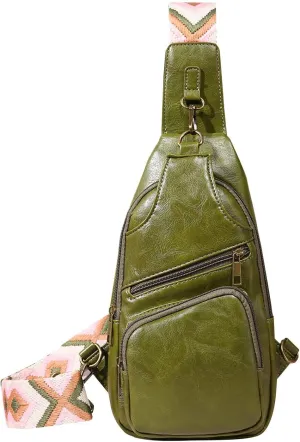 Messenger Briefcase Women Versatile Solid Color PU Ethnic Woven Strap Crossbody Bag Chest Bag
