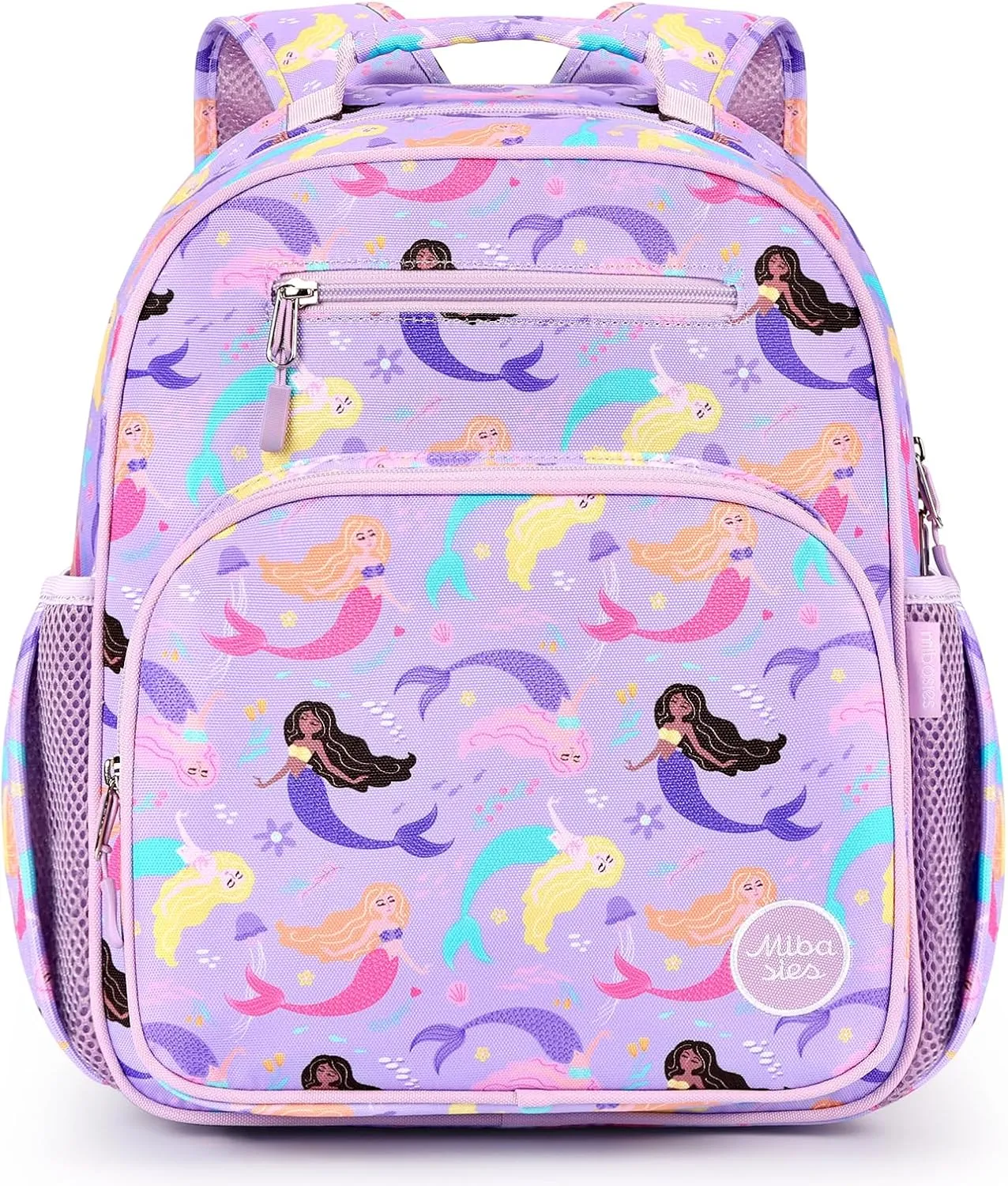 mibasies Kids Backpack for Girls: Girls Backpack 5-8 - Kindergarten Elementary School Bookbag for Girl - Mermaid Purple