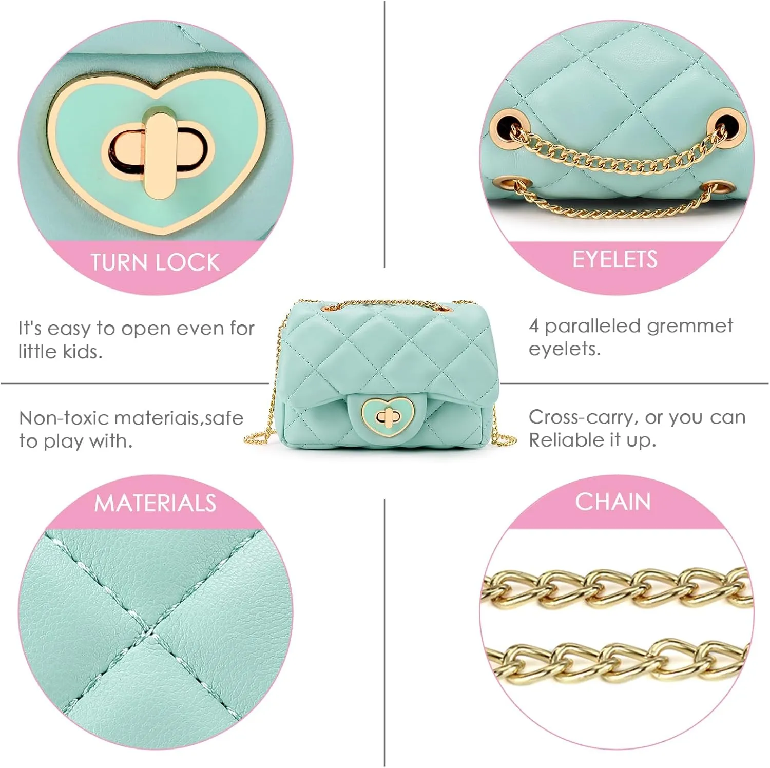 mibasies Kids Purse Toddler Gifts for Little Girls Crossbody Purses Presents