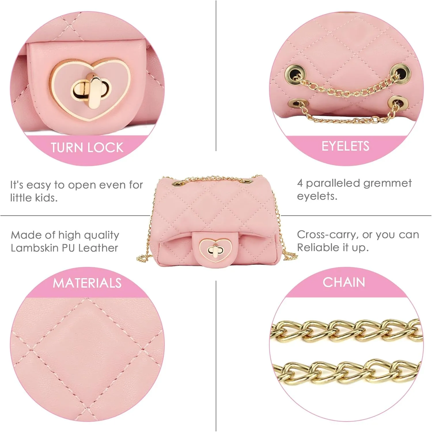mibasies Kids Purse Toddler Gifts for Little Girls Crossbody Purses Presents