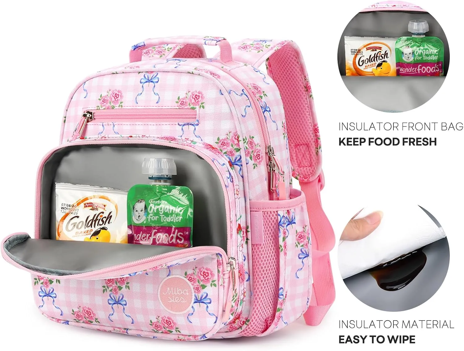 mibasies Toddler Backpack for Girls 2-4: Preschool Kindergarten Backpack - Cute Kids Backpacks for Girls - Rose Pink