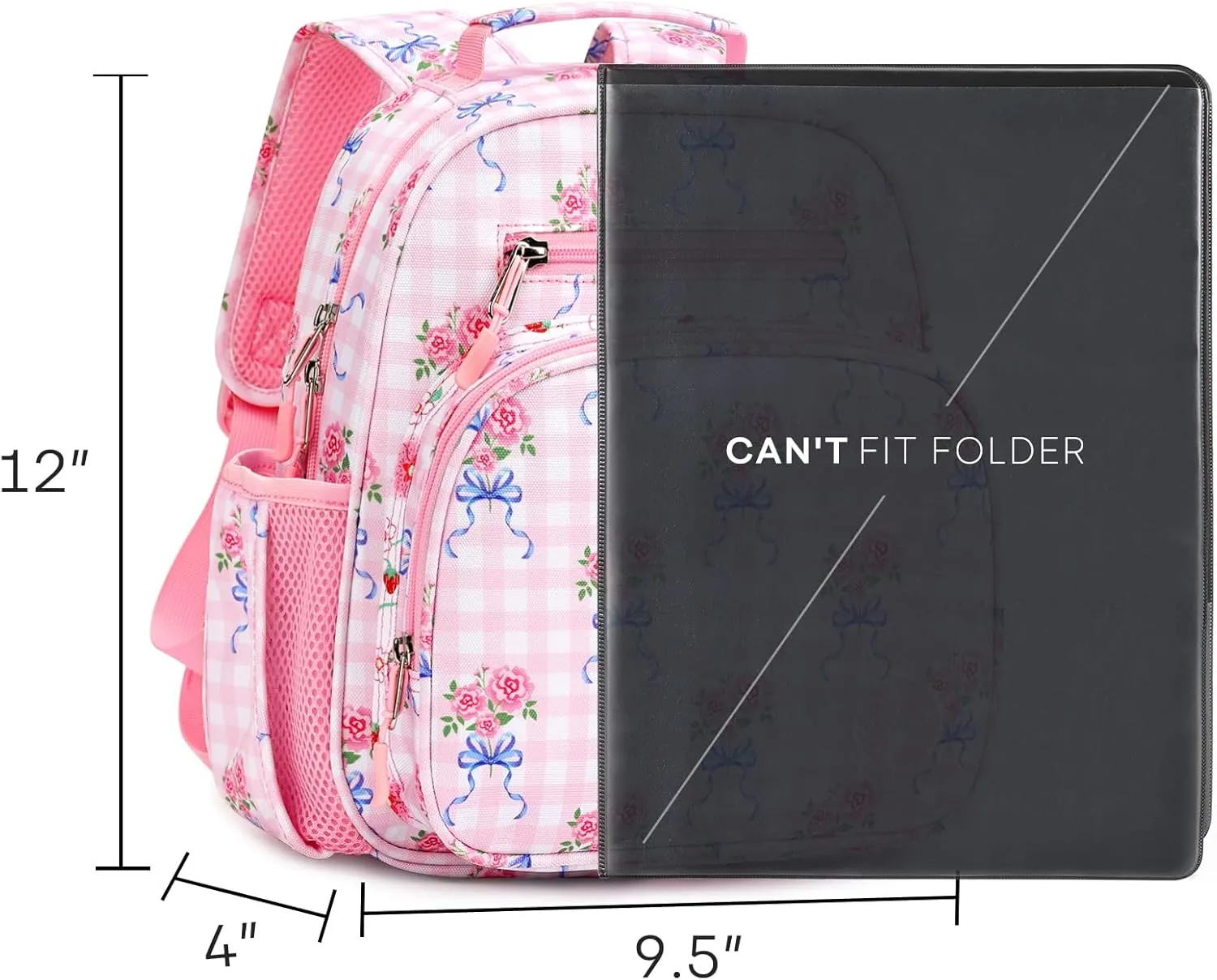 mibasies Toddler Backpack for Girls 2-4: Preschool Kindergarten Backpack - Cute Kids Backpacks for Girls - Rose Pink