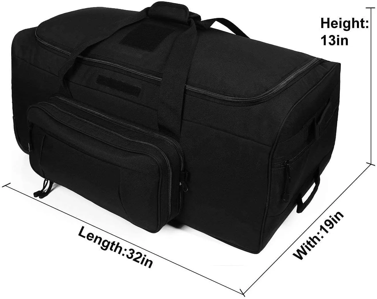 Military Wheeled Deployment Bag Large Tactical Heavy Duty Duffel Bag for Camping Hiking (Black)