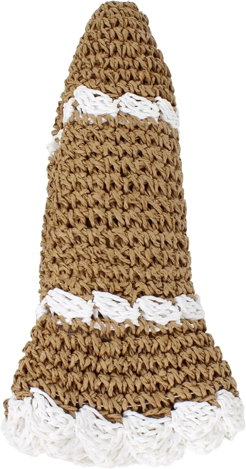 Minache Foldable Wide Brim Colorful Crochet Straw Hat Outdoor Visor Hat for Women Girl
