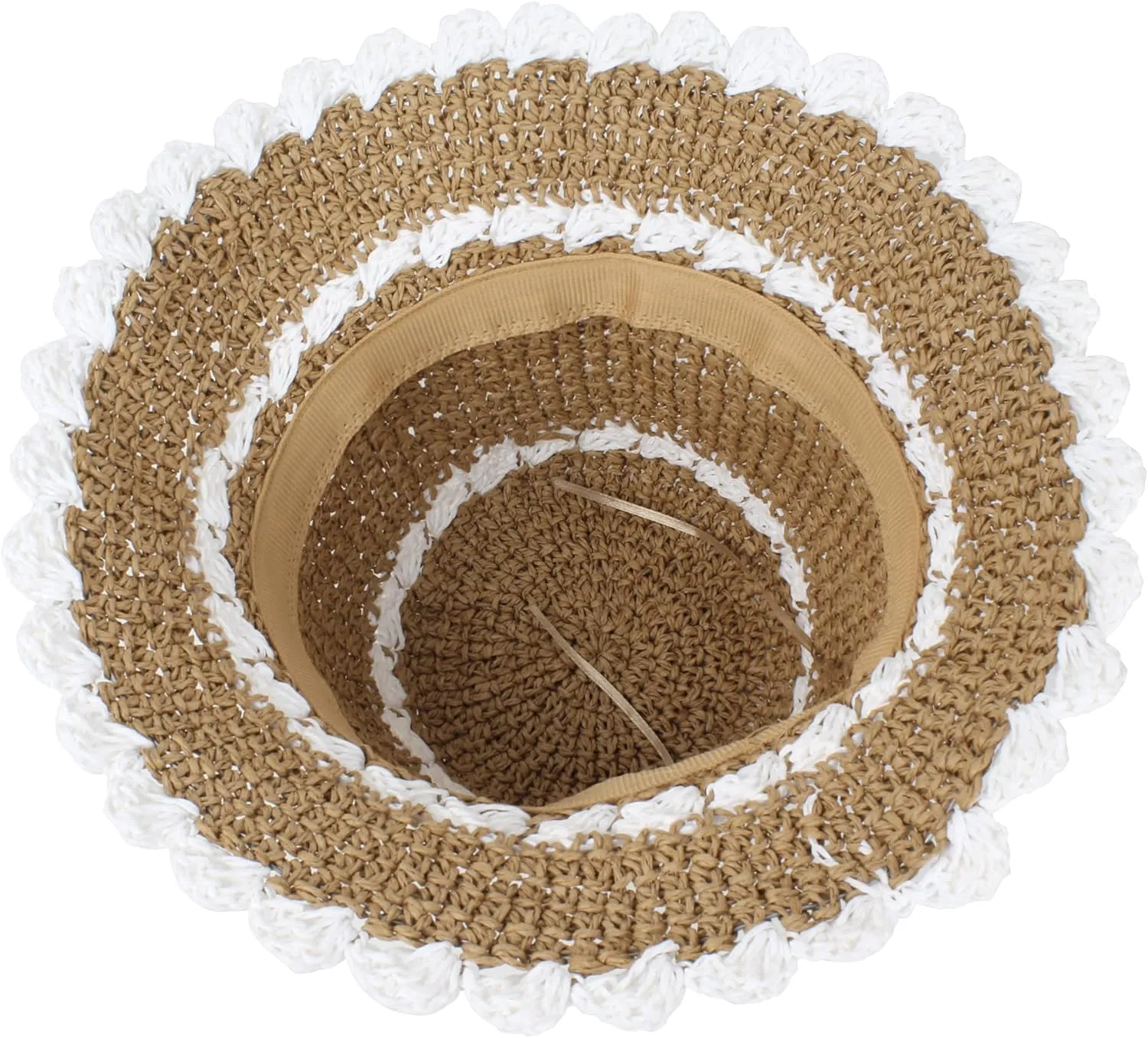 Minache Foldable Wide Brim Colorful Crochet Straw Hat Outdoor Visor Hat for Women Girl