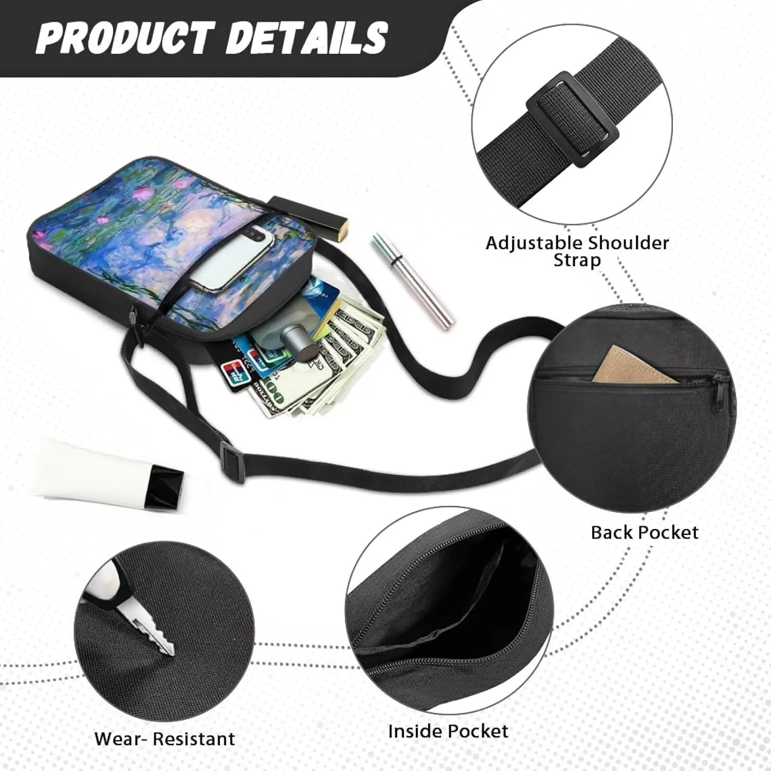 Mini Crossbody Bags Small Shoulder Messenger Bag Purse Cellphone Pouch for Men Women Kids