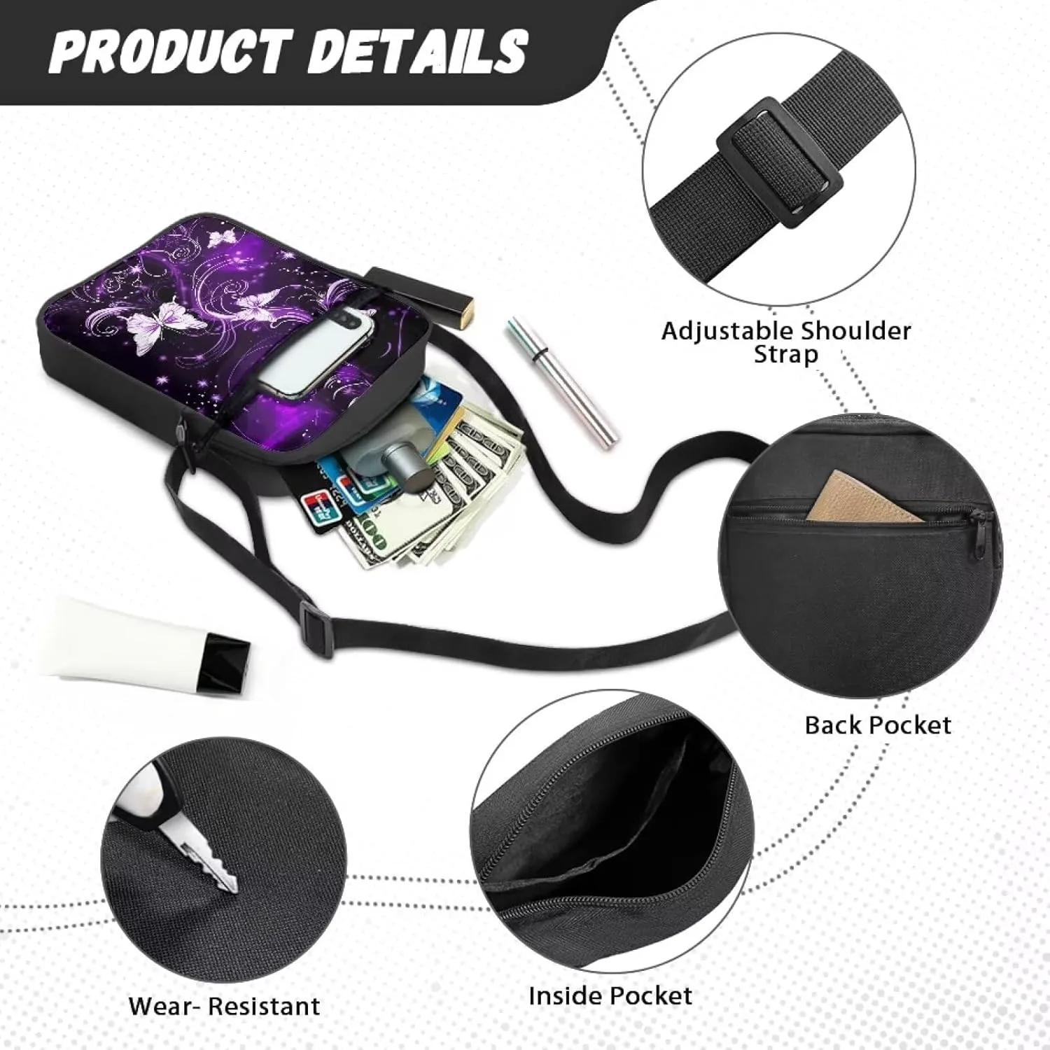 Mini Crossbody Bags Small Shoulder Messenger Bag Purse Cellphone Pouch for Men Women Kids