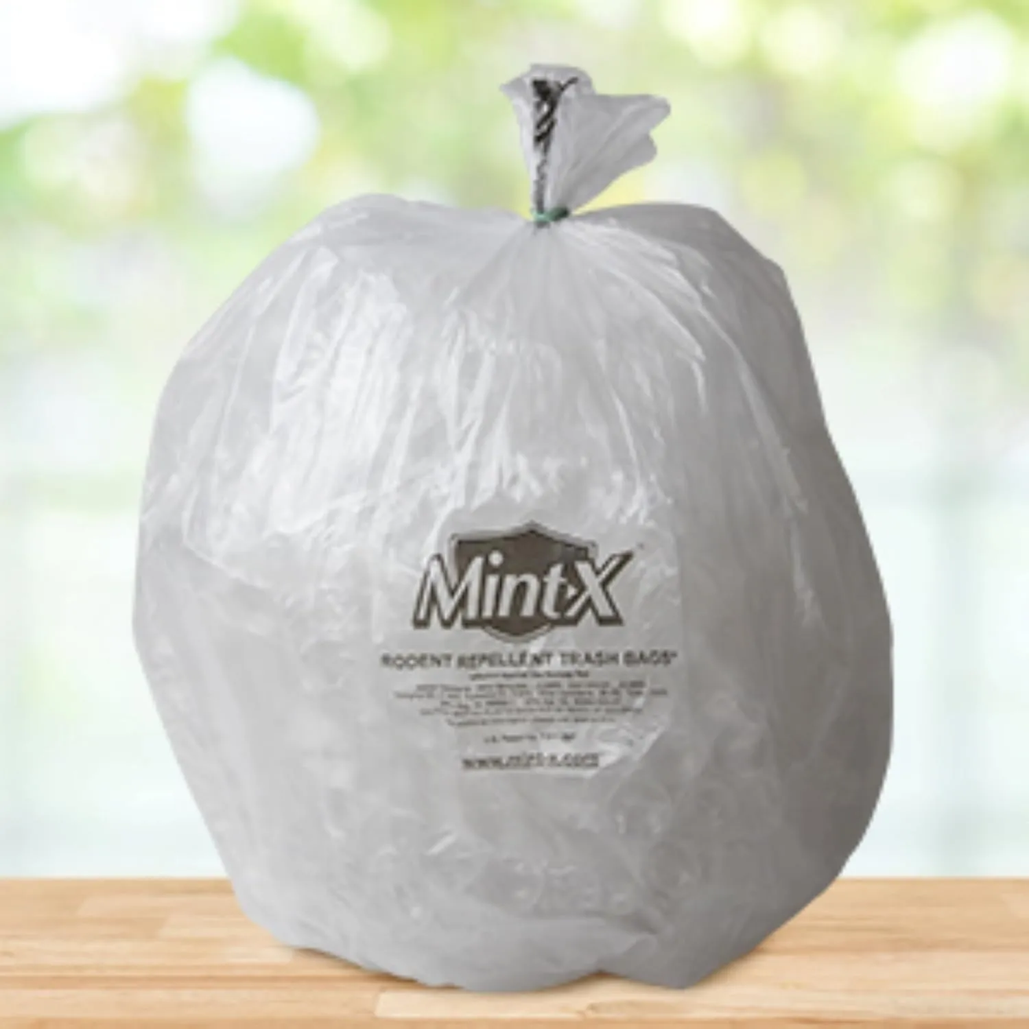 Mint-X Rodent Repellent Trash Bags, 1.3 Mil, Flat Seal, 58" Height x 38" Length, Clear (Pack of 100) (MX3858XHC)