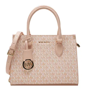 MK Women's Leather Tote, Luxury Shoulder Bag and Crossbody Bag with RFID Protection, Designer Work Tote, Gift for Her(Vanilla color)