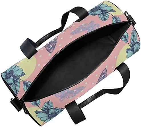MNSRUU Duffel Bags Death's Moth Skull Sports Gym Bag Travel Luggage Overnight Bags for Men Women Duffel Bags for Traveling