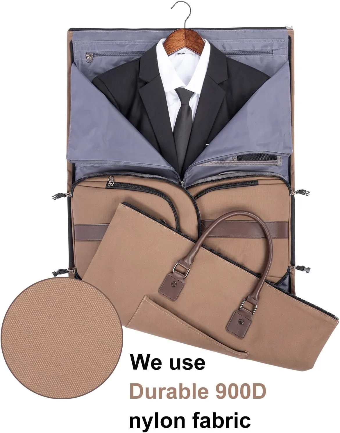 Modoker Garment Convertible Weekender Bag,Carry on Canvas Garment Duffle Bag Heavy Duty Overnight Bags for Men Women