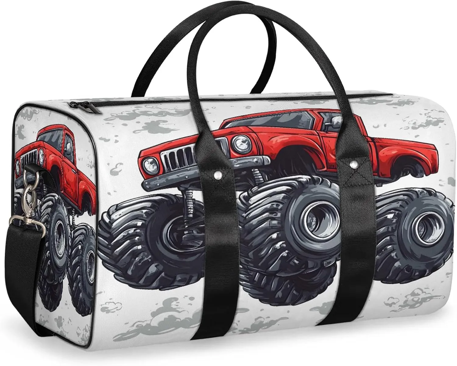 Monster Truck Duffle Bag for Travel, Overnight Weekend Gym Carry On Luggage Bag, Cartoon Car Travel Duffel Bag for Men Women