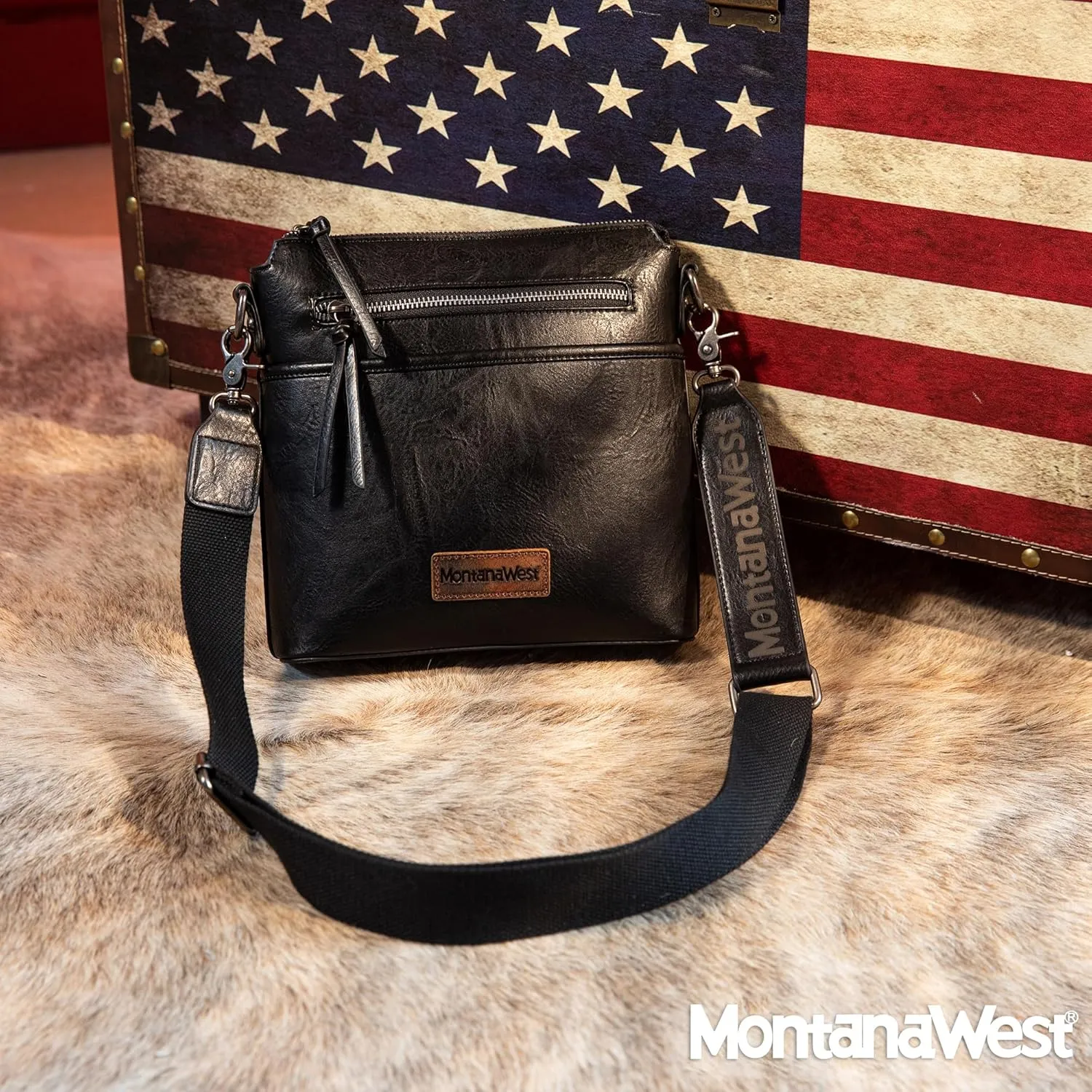 Montana West Crossbody Bag for Women Multi Pocket Cross Body Bag Purses with Guitar Strap