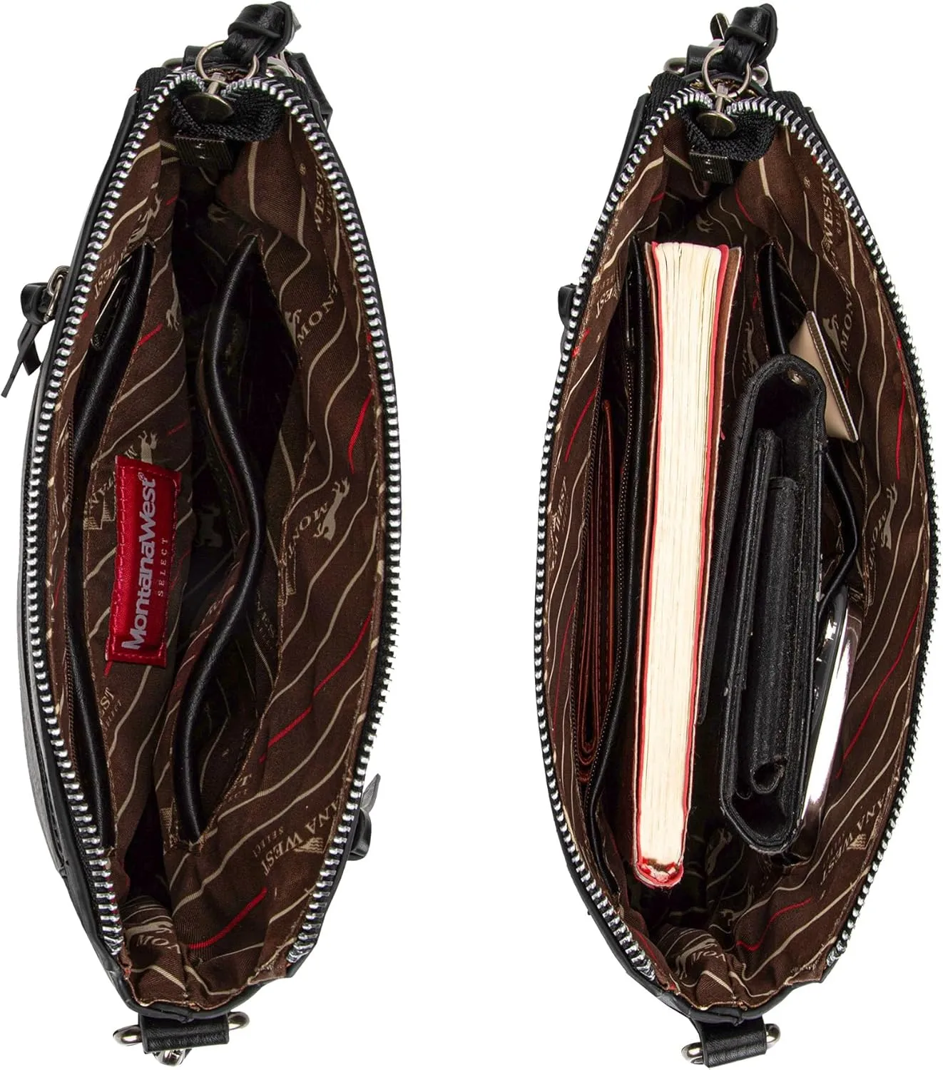 Montana West Crossbody Bag for Women Multi Pocket Cross Body Bag Purses with Guitar Strap