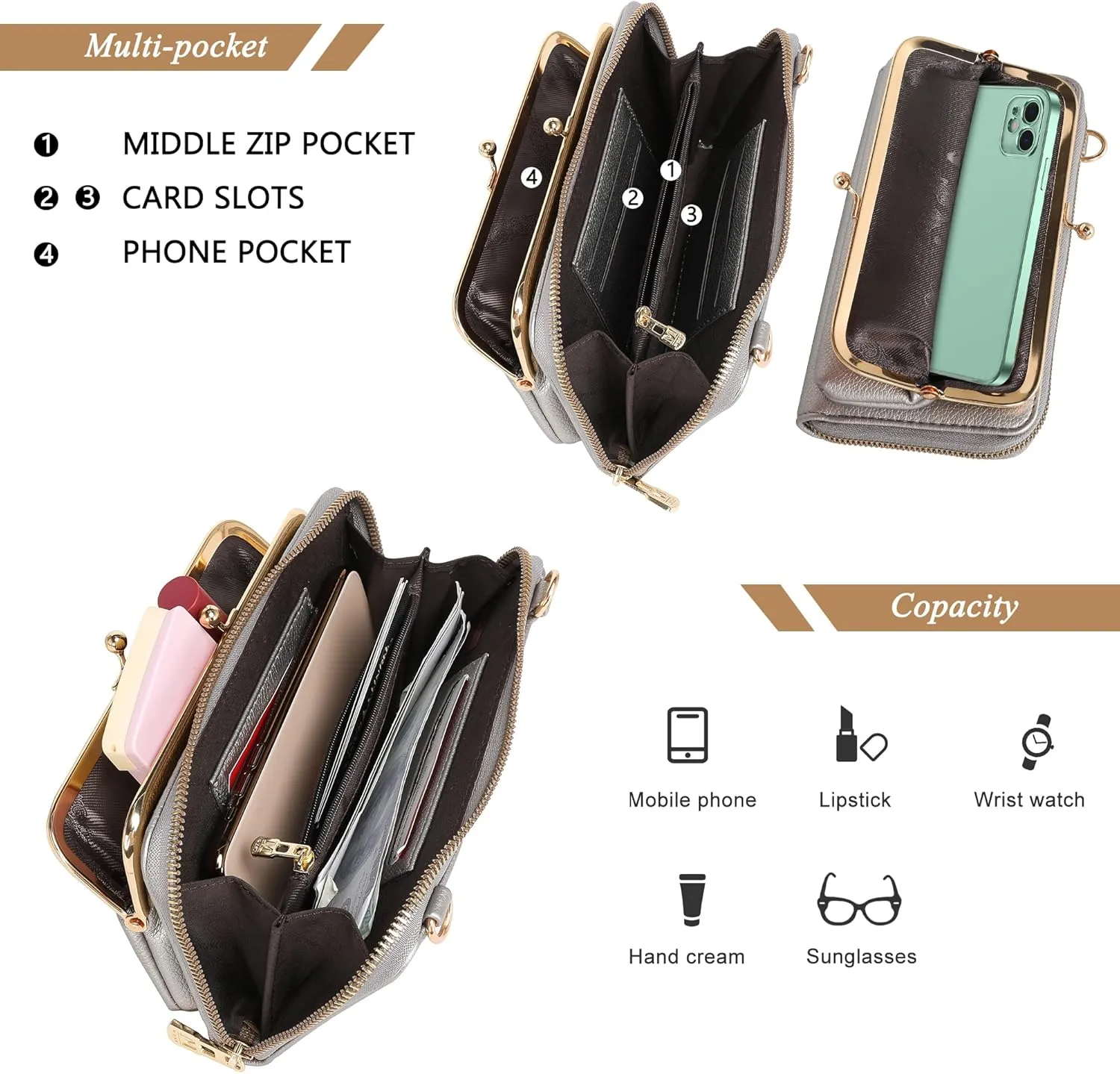 Montana West Small Crossbody Cell Phone Purse for Women RFID Blocking Cellphone Wallet