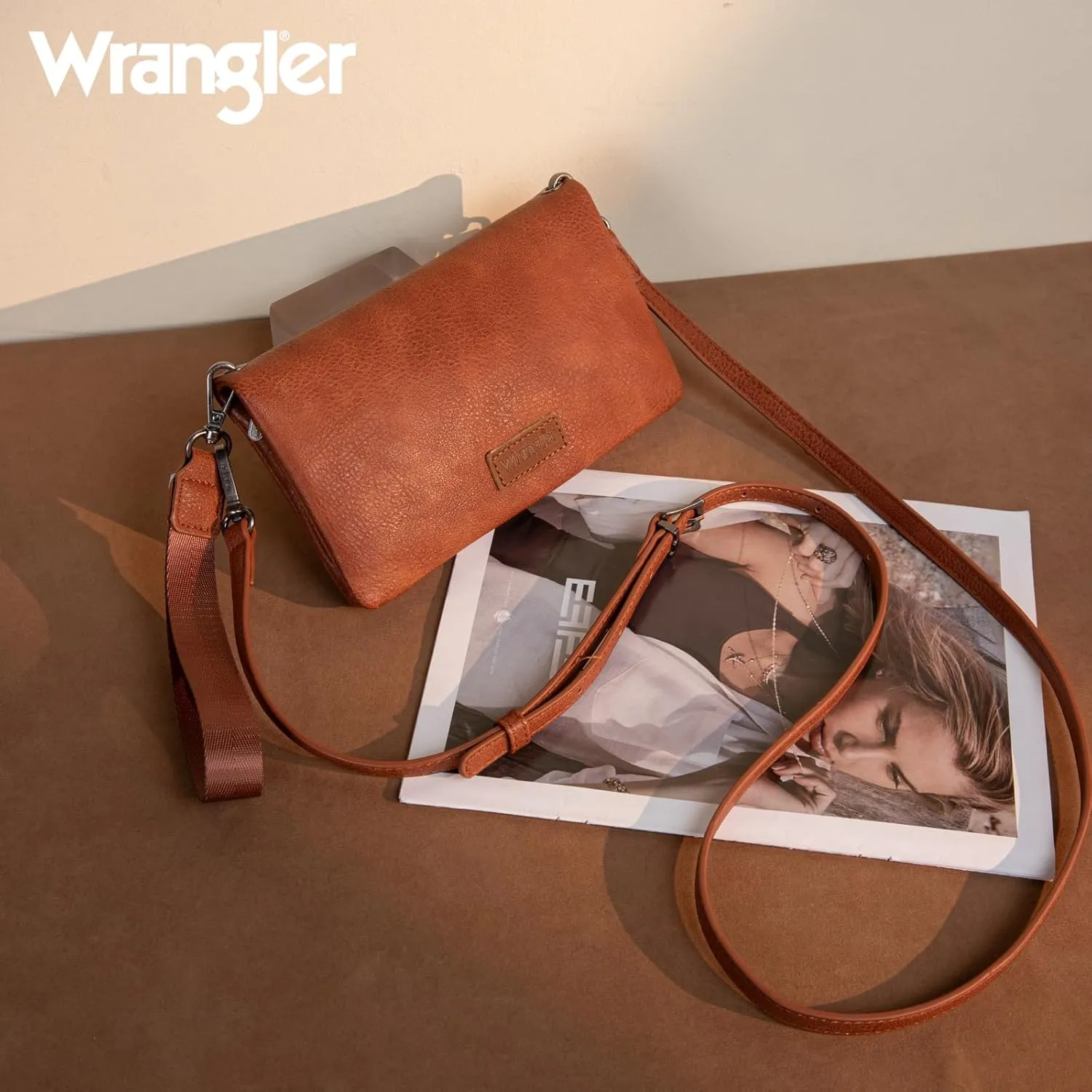 Montana West Wrangler Womens Wristlet Wallet RFID Blocking Bifold Clutch Credit Card Holder Purse with Crossbody Strap