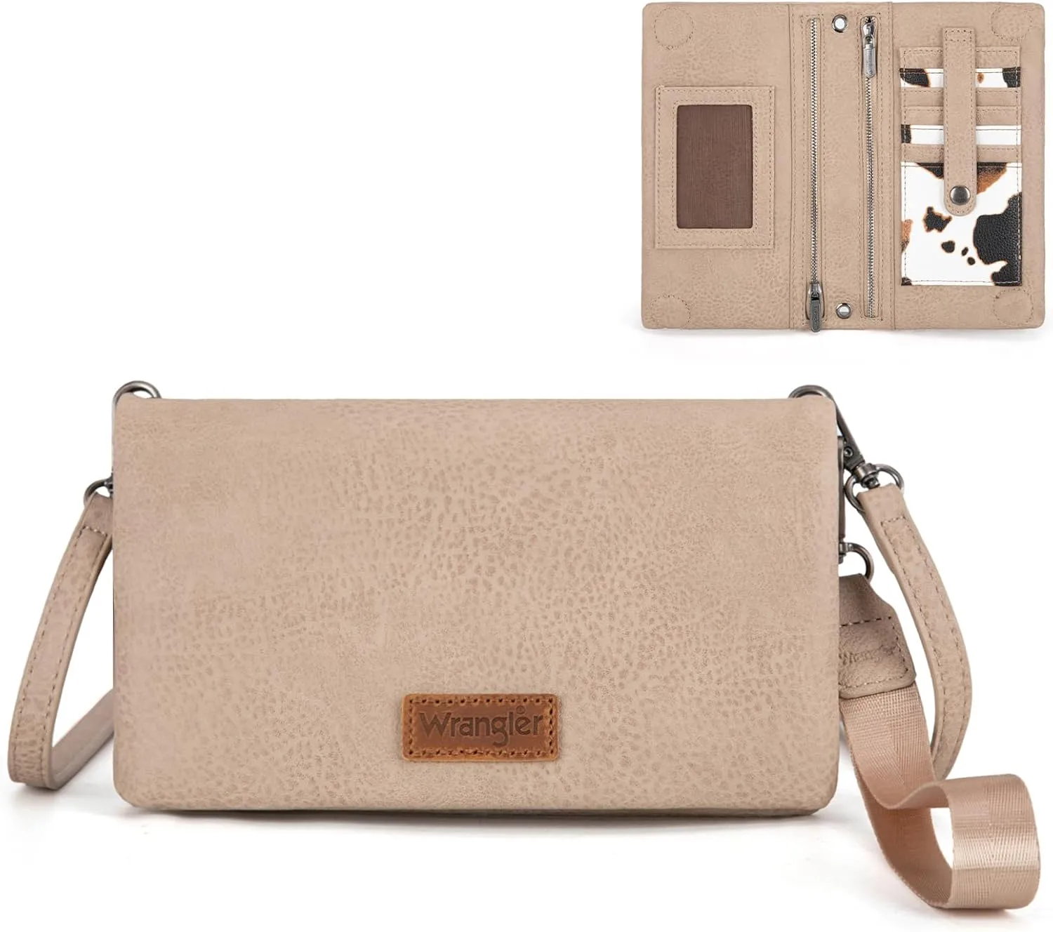 Montana West Wrangler Womens Wristlet Wallet RFID Blocking Bifold Clutch Credit Card Holder Purse with Crossbody Strap