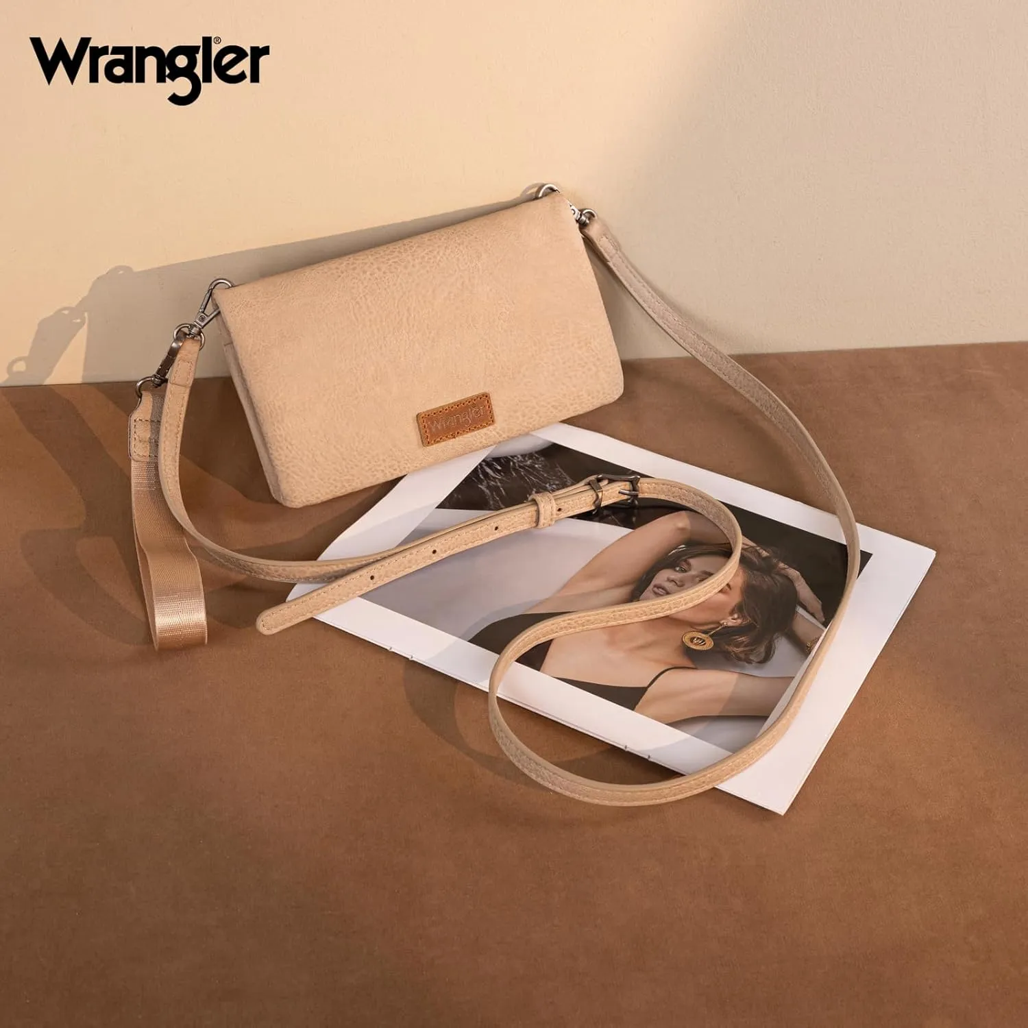 Montana West Wrangler Womens Wristlet Wallet RFID Blocking Bifold Clutch Credit Card Holder Purse with Crossbody Strap