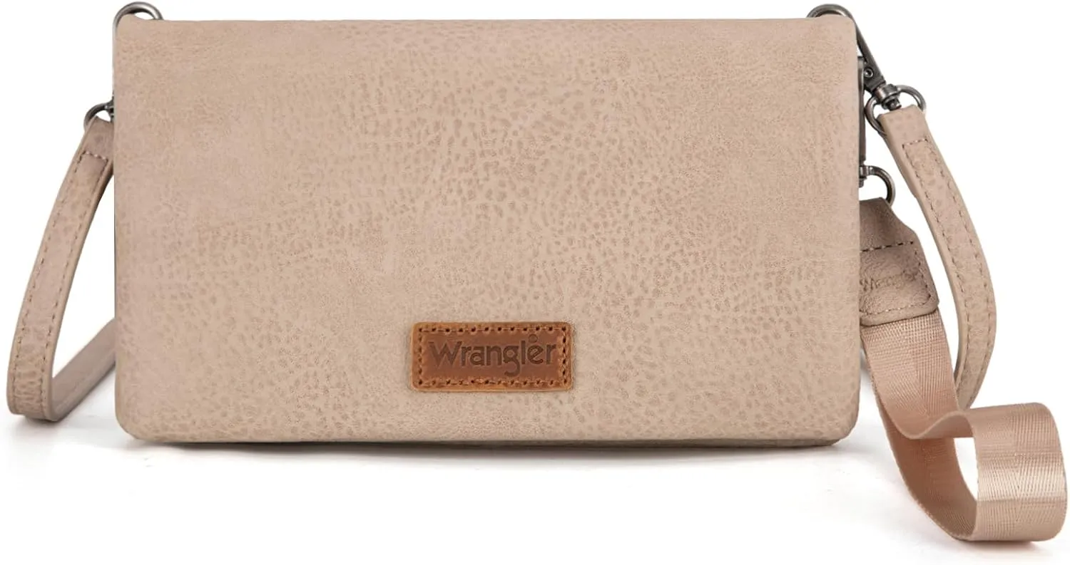 Montana West Wrangler Womens Wristlet Wallet RFID Blocking Bifold Clutch Credit Card Holder Purse with Crossbody Strap