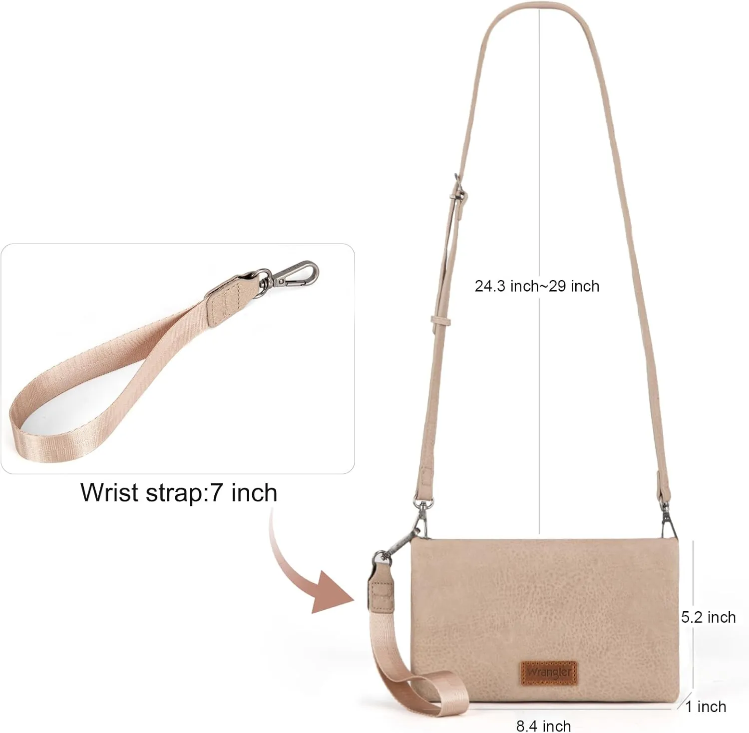 Montana West Wrangler Womens Wristlet Wallet RFID Blocking Bifold Clutch Credit Card Holder Purse with Crossbody Strap