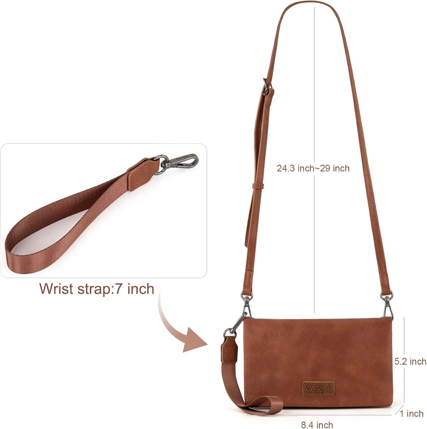 Montana West Wrangler Womens Wristlet Wallet RFID Blocking Bifold Clutch Credit Card Holder Purse with Crossbody Strap