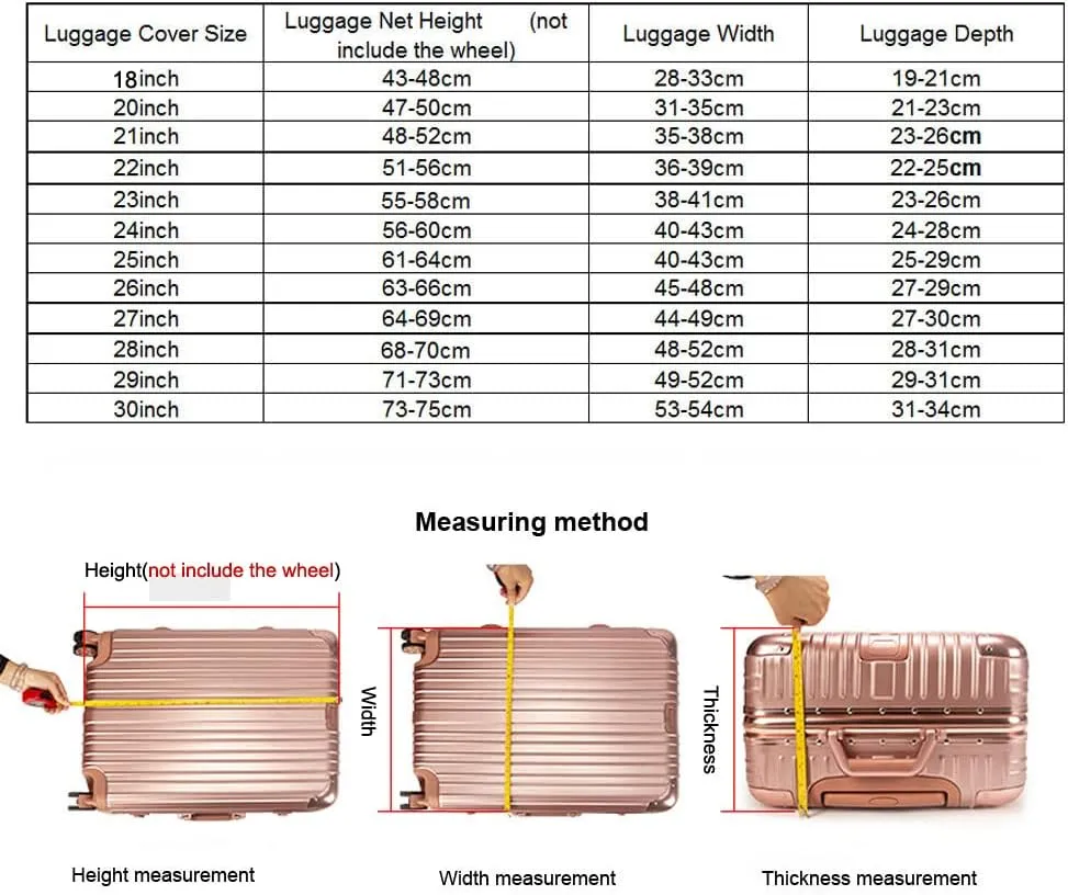 MosaiRudo Clear PVC Luggage Cover Protectors Transparent Travel Luggage Protector for Wheeled Suitcase (No border Thickness 0.5mm, 20inch)