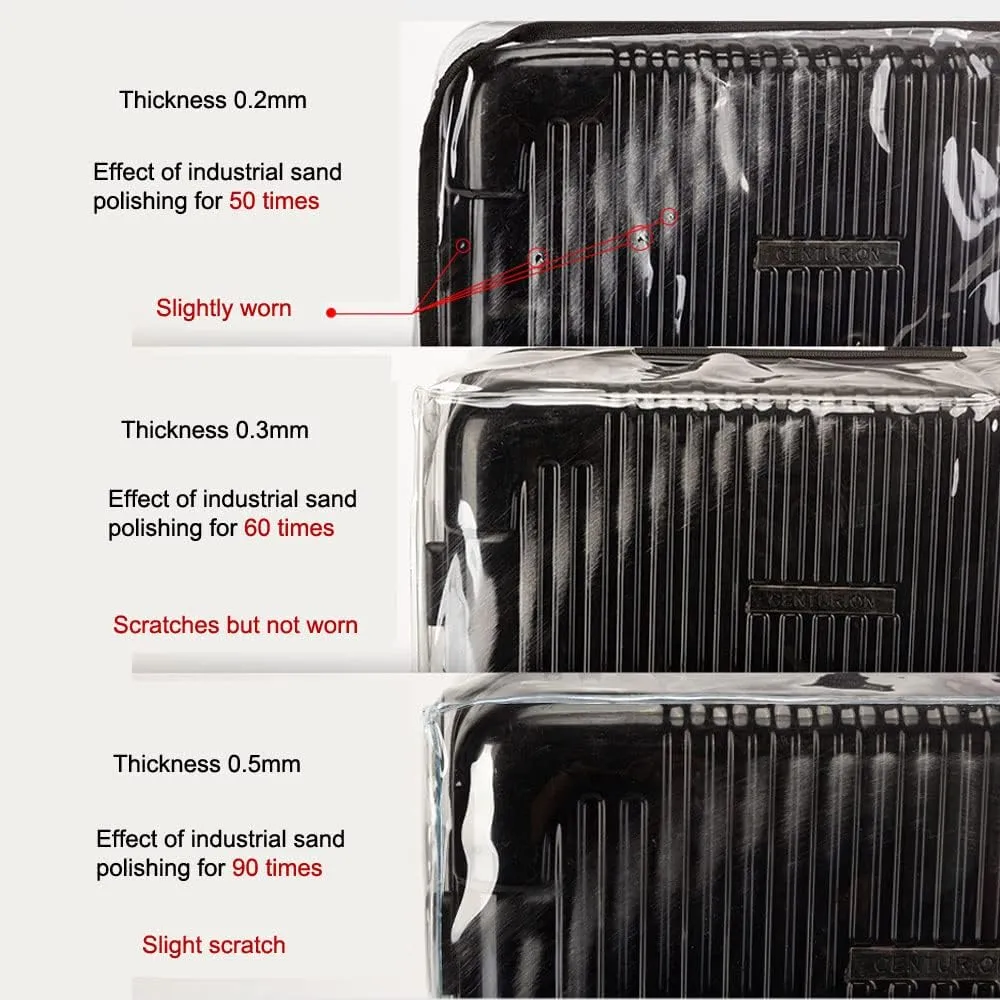 MosaiRudo Clear PVC Luggage Cover Protectors Transparent Travel Luggage Protector for Wheeled Suitcase (No border Thickness 0.5mm, 20inch)