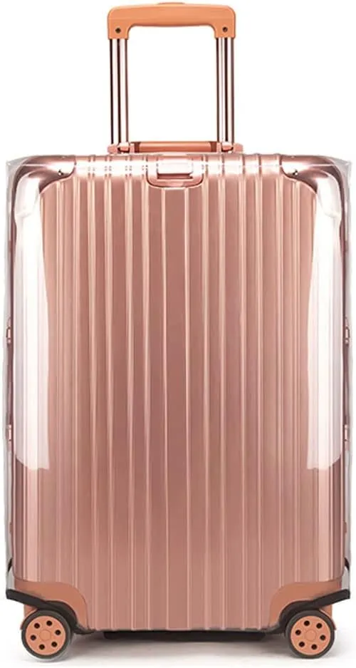 MosaiRudo Clear PVC Luggage Cover Protectors Transparent Travel Luggage Protector for Wheeled Suitcase (No border Thickness 0.5mm, 20inch)