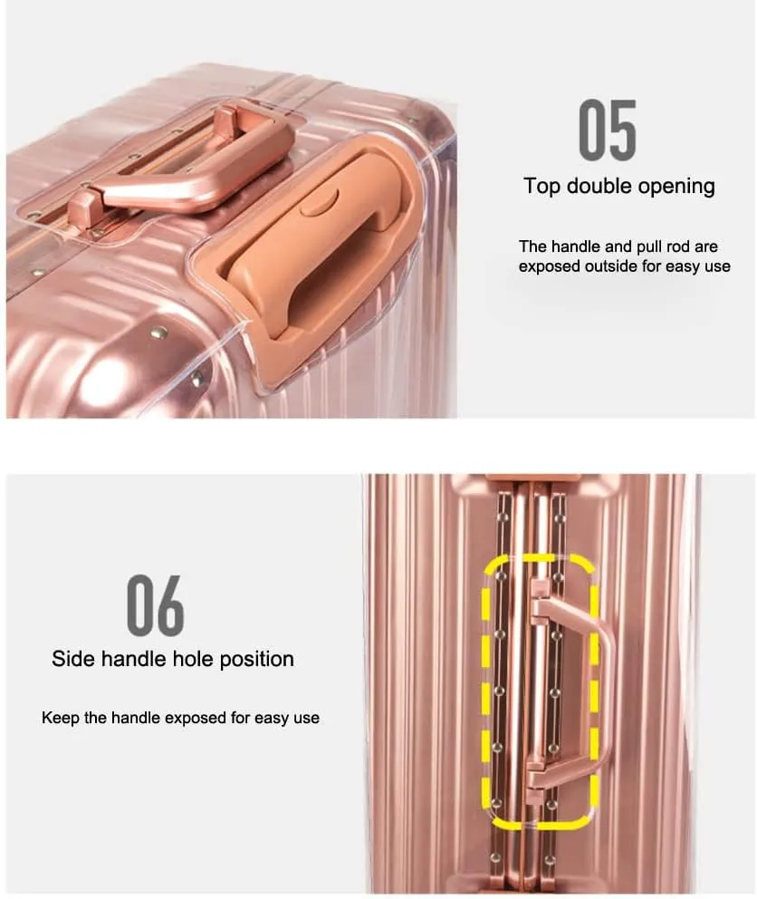 MosaiRudo Clear PVC Luggage Cover Protectors Transparent Travel Luggage Protector for Wheeled Suitcase (No border Thickness 0.5mm, 20inch)